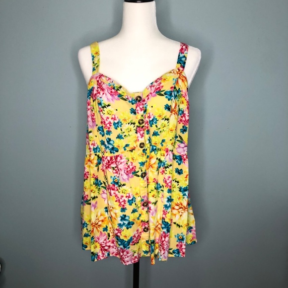 Fit And Flare Rayon Slub Lace-Up Back Tank 2X - Picture 4 of 10